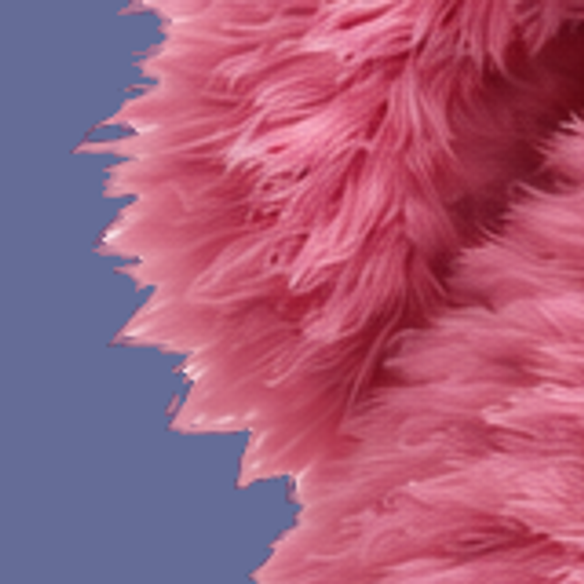 Clean edges on: enlarged detail